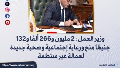 2.3 مليون جنيه منح ورعاية اجتماعية وصحية لعمالة غير منتظمة