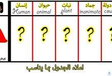 لعبة اسم حيوان نبات جماد بلاد بالانجليزي